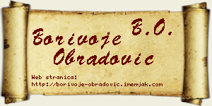 Borivoje Obradović vizit kartica